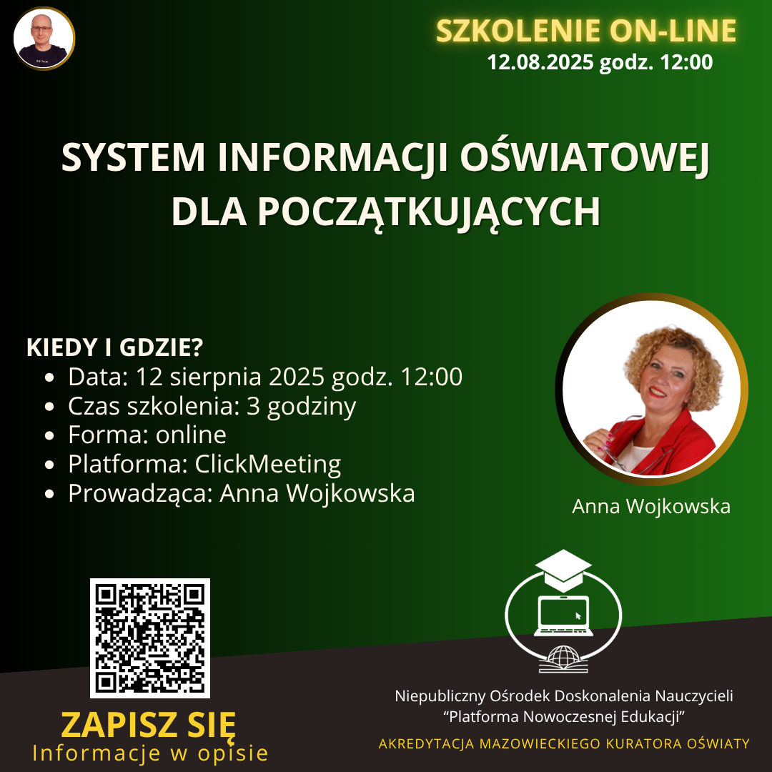 SZKOLENIE: System Informacji Oświatowej dla początkujących. (2025-08-12)