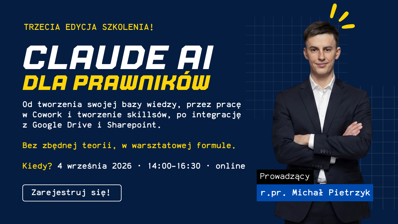Claude w pracy prawnika – warsztaty online [04.09.2026]