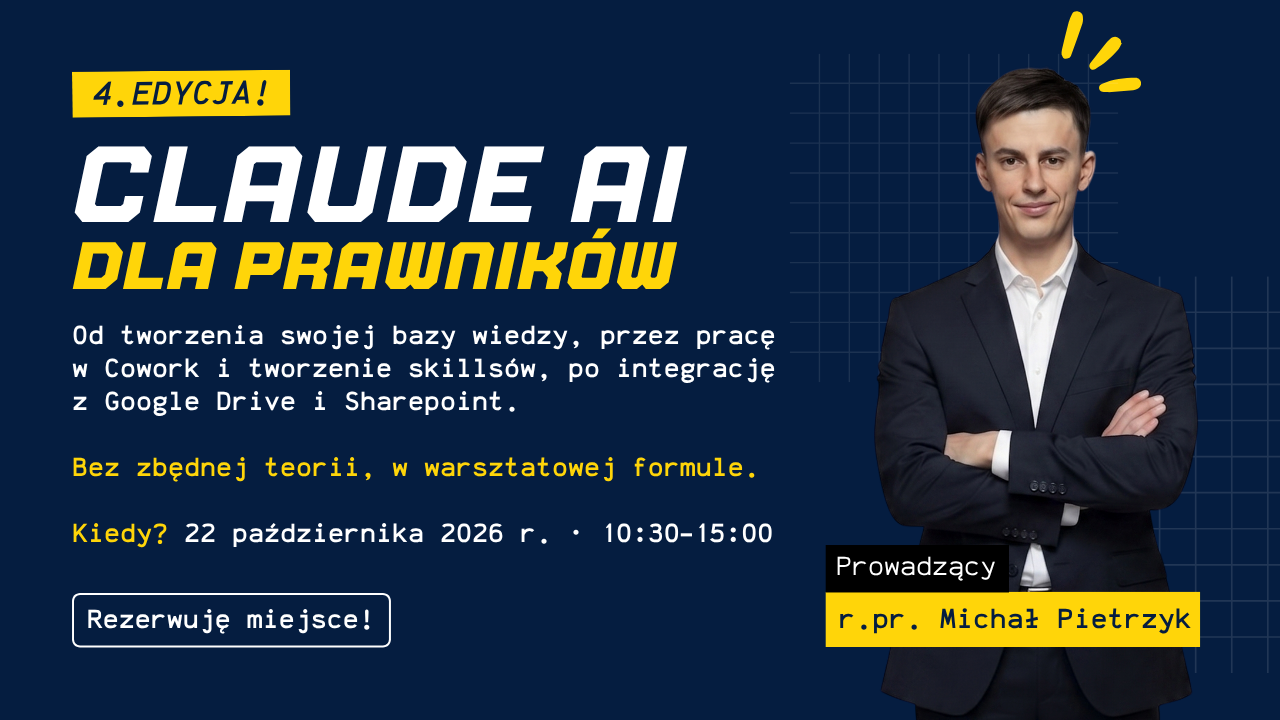 Claude w pracy prawnika – warsztaty online [22.10.2026]