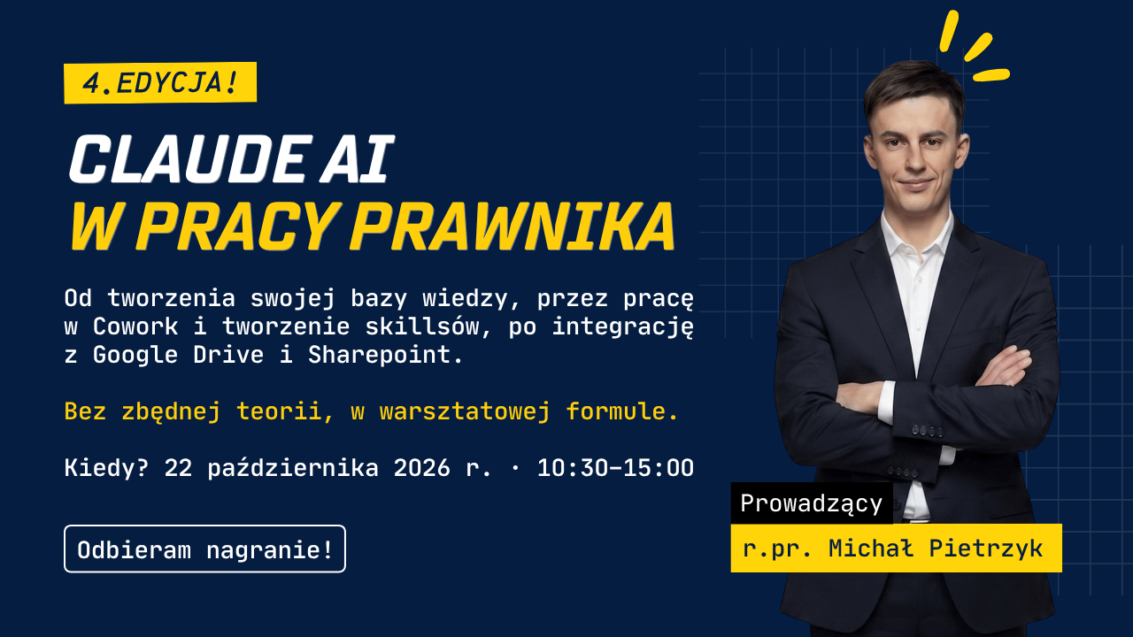Claude AI w pracy prawnika – nagranie szkolenia online (4h)