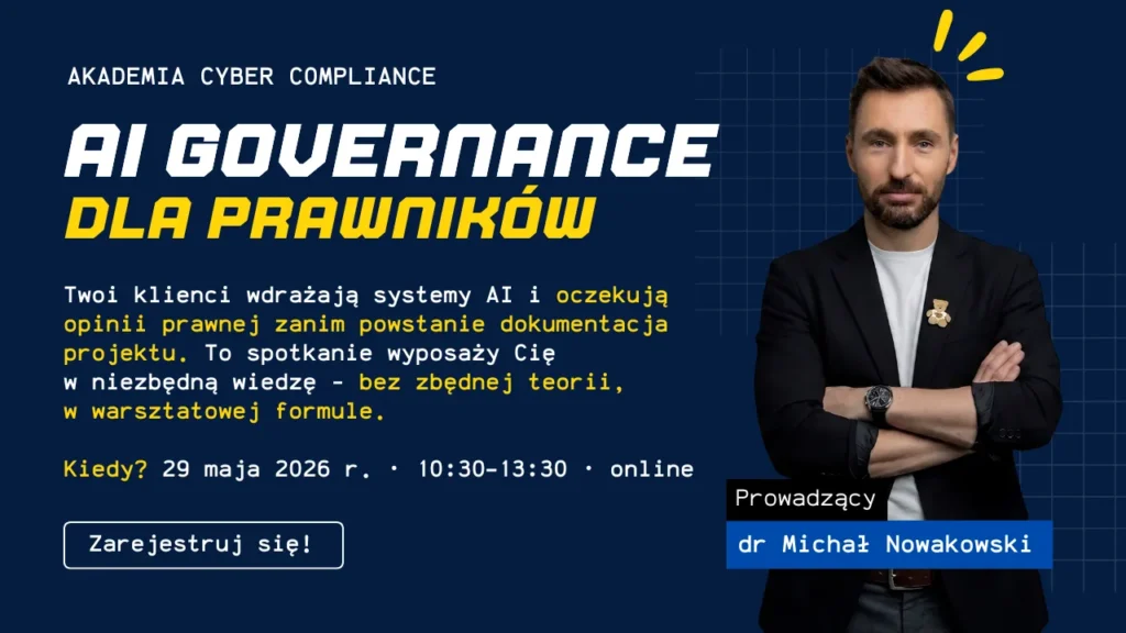 AI Governance dla prawników – warsztaty online [29.05.2026]