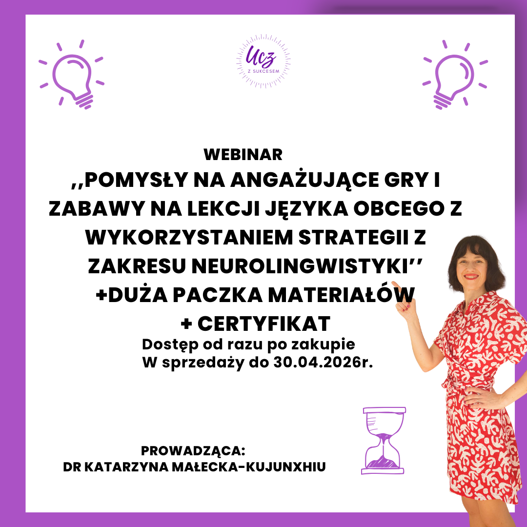 WEBINAR POMYSŁY NA GRY I ZABAWY DOSTĘP OD RAZU PO ZAKUPIE