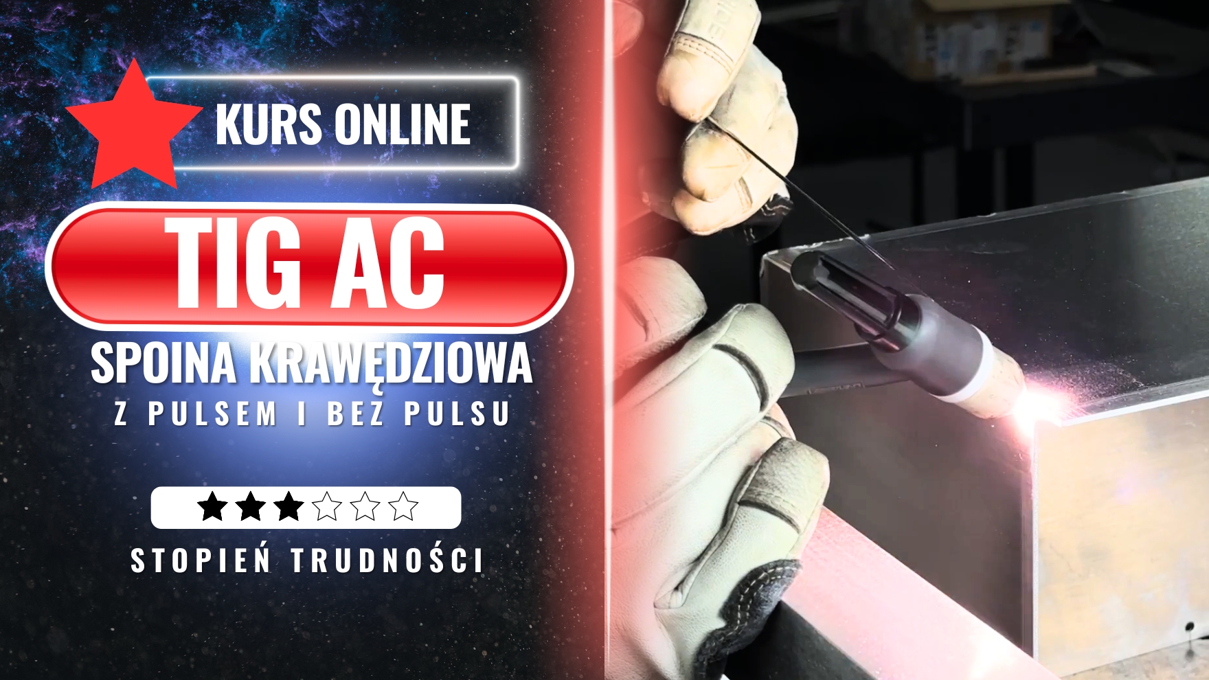 Spoina krawędziowa - PULS/BEZ PULSU - TIG AC