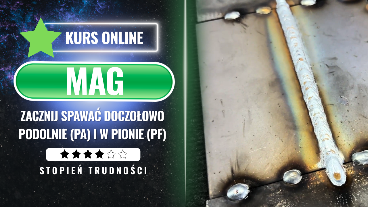 Zacznij spawać doczołowo (BW). Podolnie (PA) i w pionie (PF)