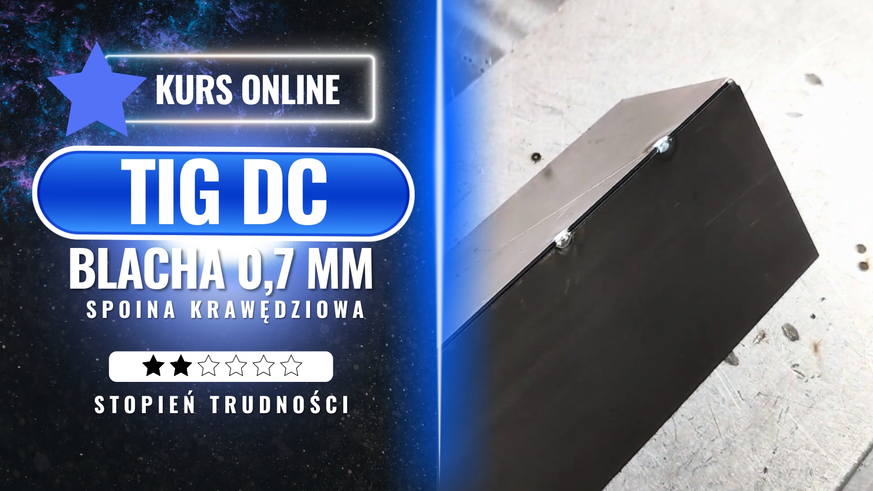 Blacha 0,7 mm - spoina krawędziowa - TIG DC