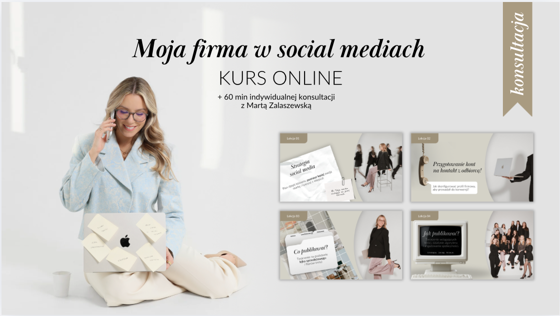 Moja firma w social mediach | Pełen kurs + Indywidualna konsultacja