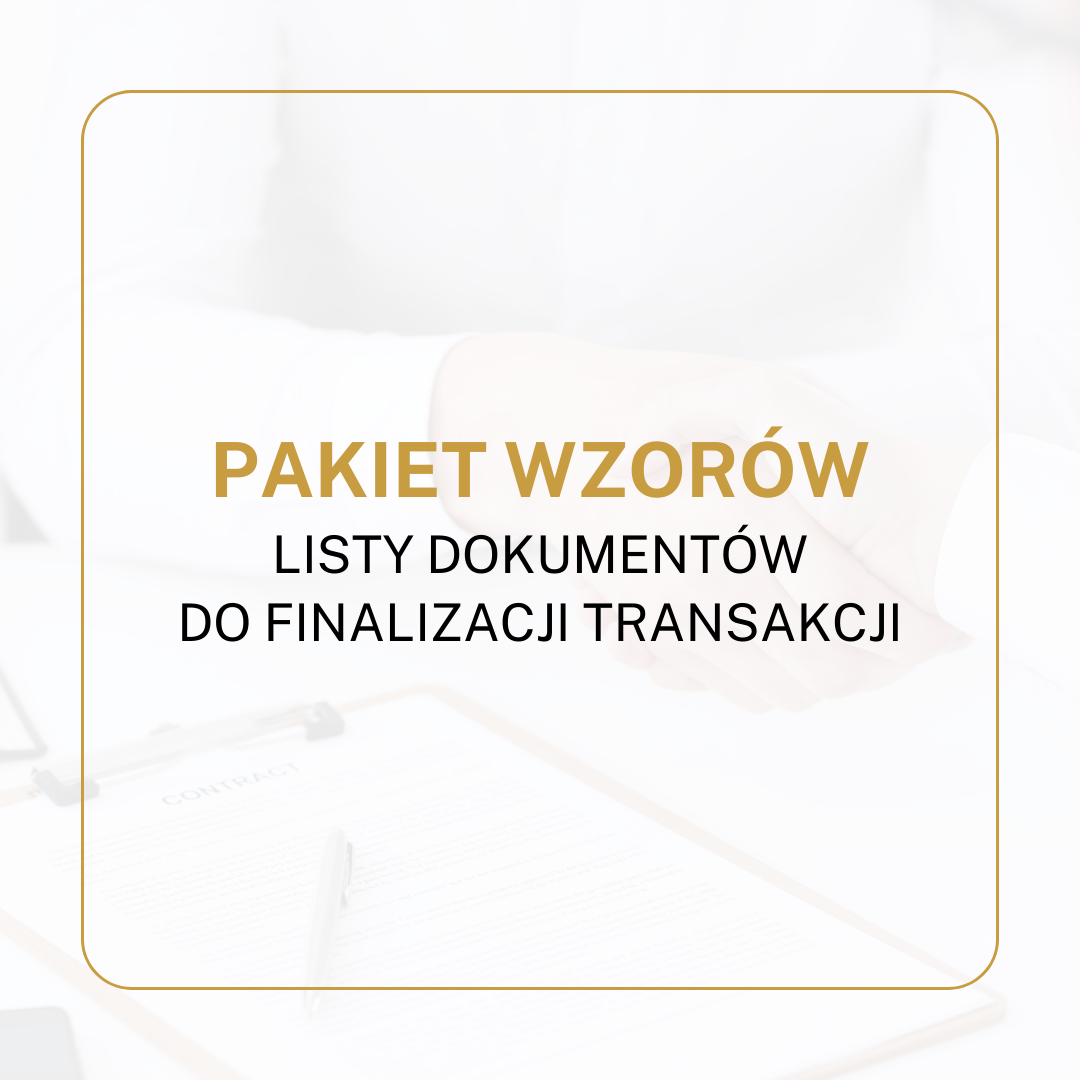 PAKIET WZORÓW Listy dokumentów do finalizacji transakcji