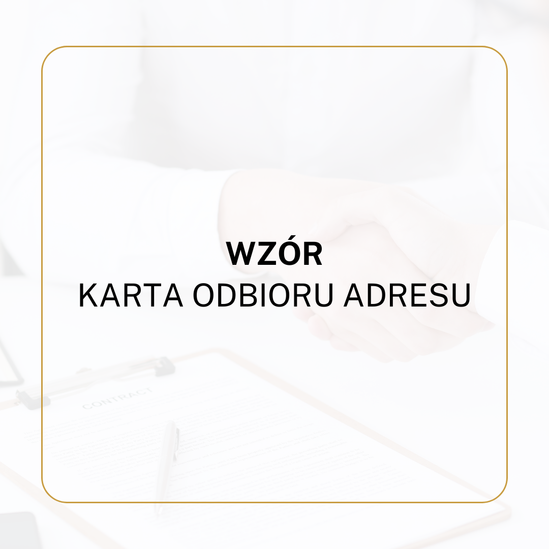 WZÓR Karta odbioru adresu