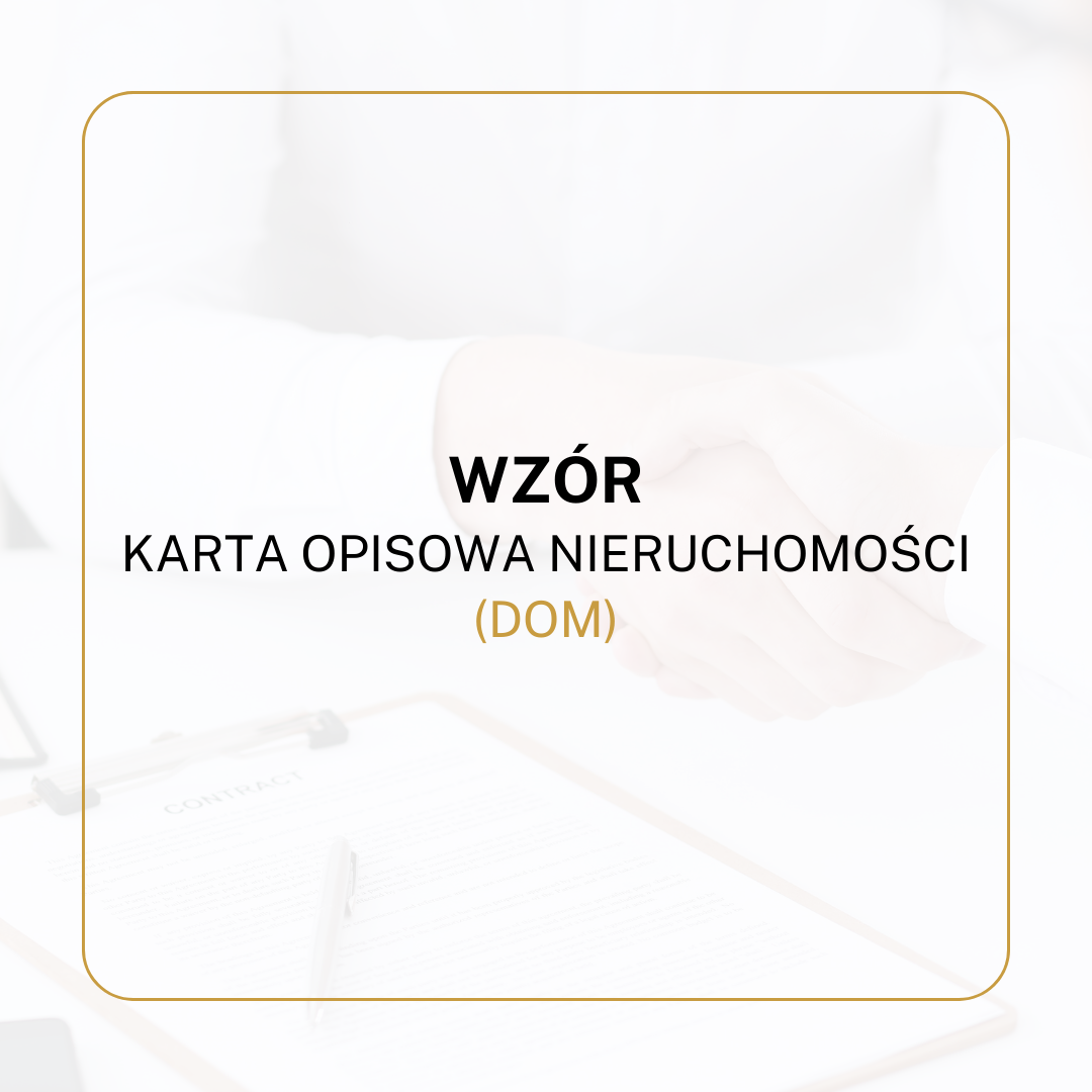 WZÓR Karta opisowa nieruchomości (dom)