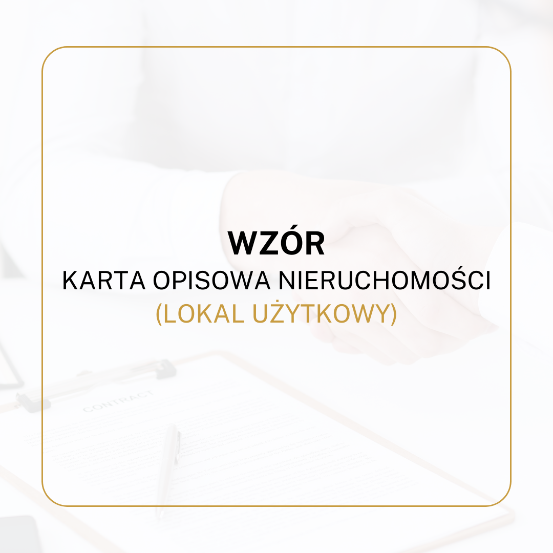 WZÓR Karta opisowa nieruchomości (lokal użytkowy)