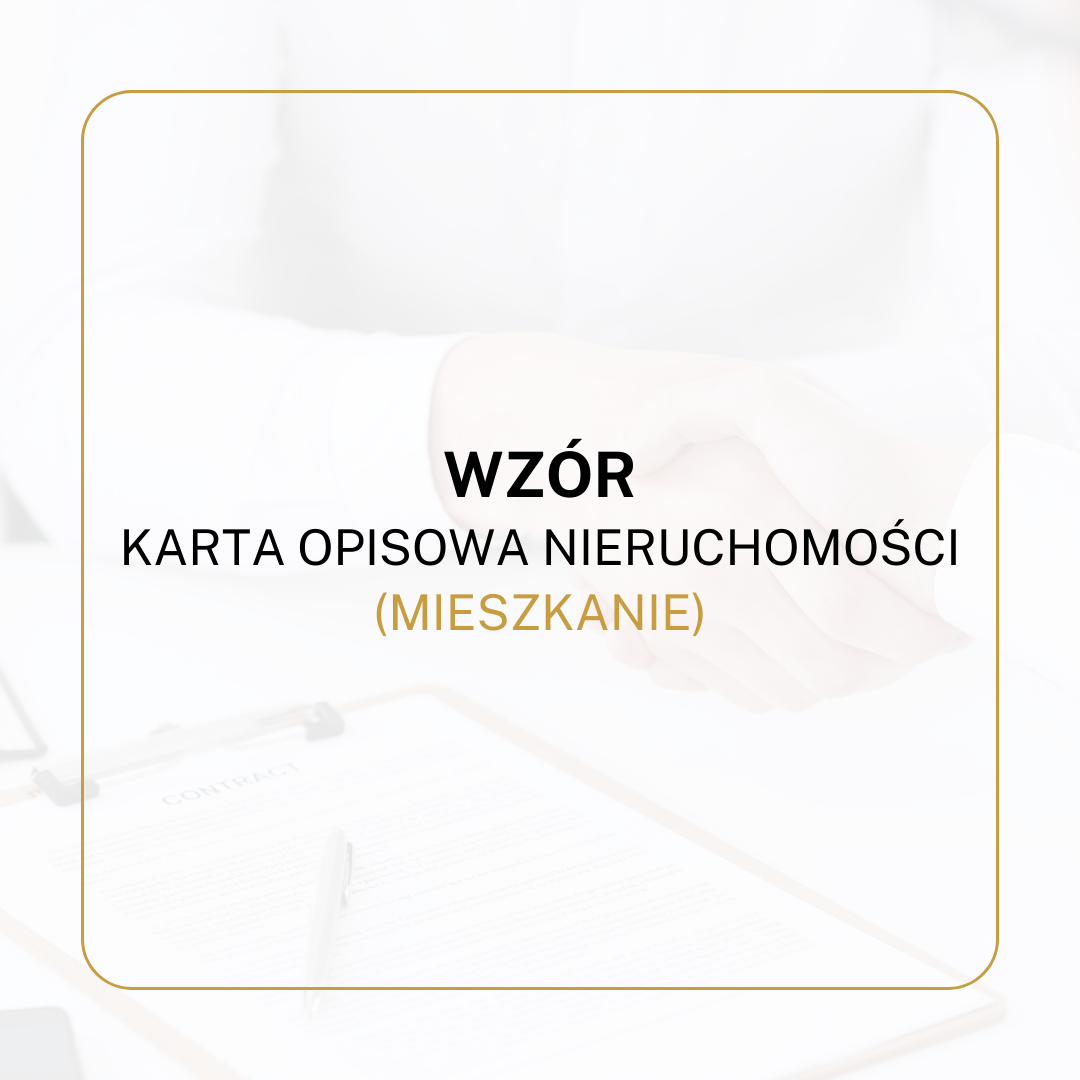 WZÓR Karta opisowa nieruchomości (mieszkanie)
