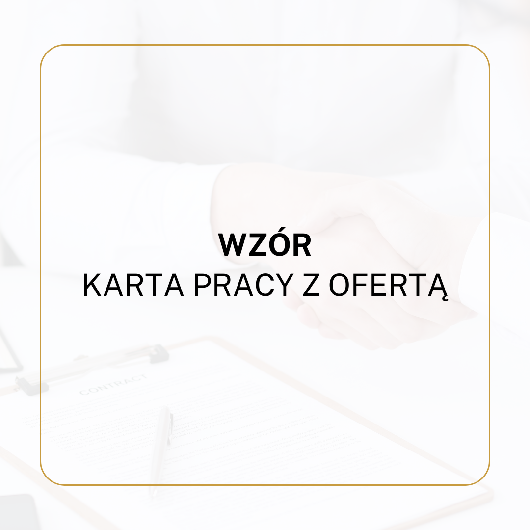 WZÓR Karta pracy z ofertą