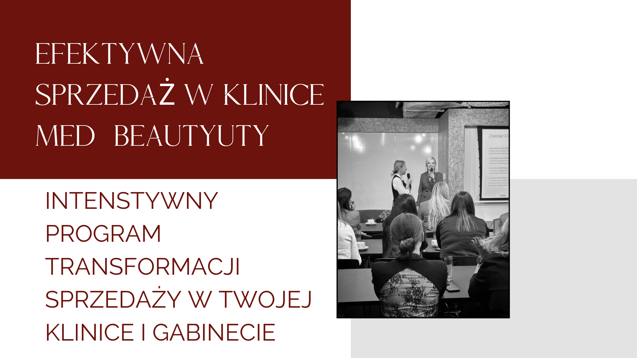 Efektywna Sprzedaż w Klinice Med&Beauty – intenstywny program transformacji sprzedaży w Twojej klinice i gabinecie.