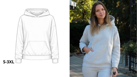 Wykrój PDF + Instrukcja szycia Bluza KLARA