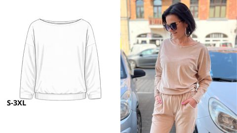 Wykrój + Instrukcja szycia Bluzy VIOLETA