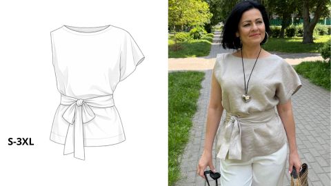 Wykrój PDF + Instrukcja szycia video Bluzki ESMARA