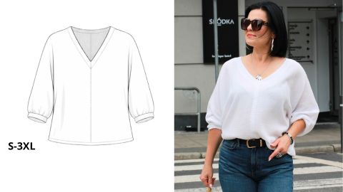 Wykrój PDF + Instrukcja szycia video Bluzki LIVIA