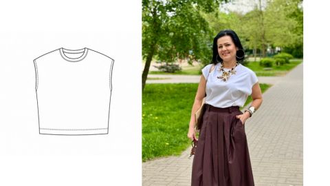 Wykrój PDF + Instrukcja szycia video T-shirtu LUKA