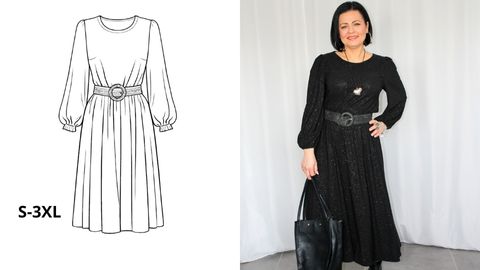 Wykrój PDF + Instrukcja szycia video Sukienki DONATELLA