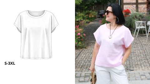 Wykrój PDF + Instrukcja szycia video Bluzki FRANKA