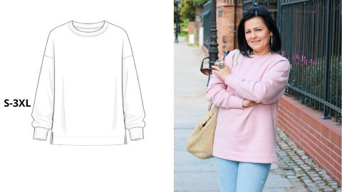 Wykrój PDF + Instrukcja szycia video Bluzy KONSTANCJA