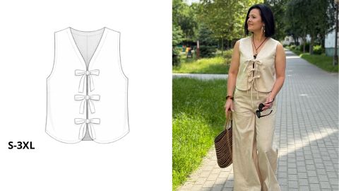 Wykrój PDF + Instrukcja szycia video Kamizelki GENEVIVE