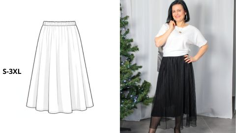 Wykrój PDF + Instrukcja szycia video spódnicy LEILA