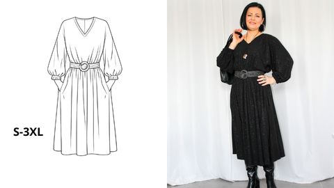 Wykrój PDF + Instrukcja szycia video sukienki LEONARDO
