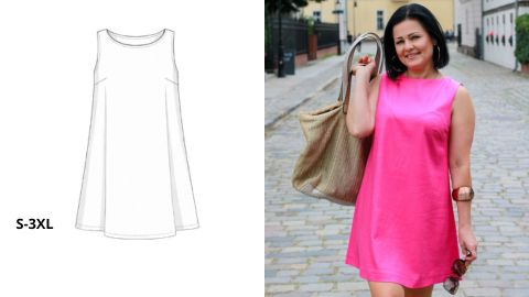 Wykrój PDF + Instrukcja szycia video Sukienki MARELLA