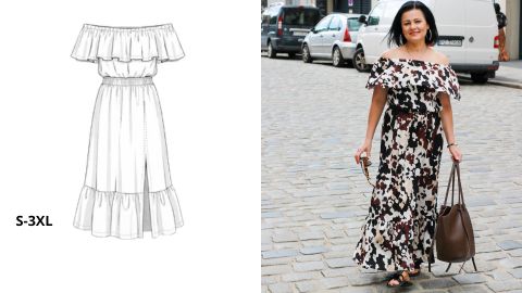 Wykrój PDF + Instrukcja szycia video Sukienki MONET