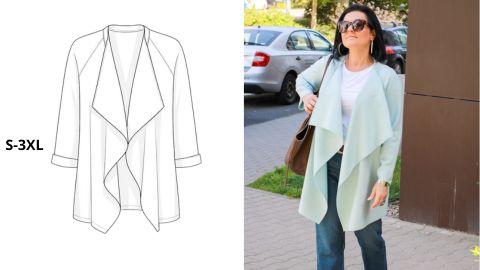 Wykrój PDF + Instrukcja szycia video narzutki ELENI