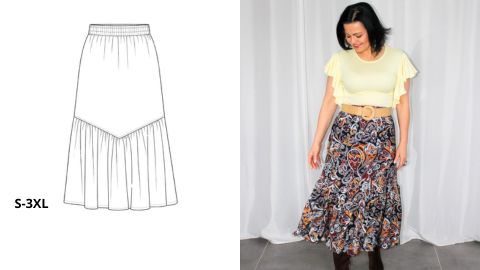 Wykrój PDF + Instrukcja szycia video spódnicy POSITANO