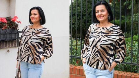 Wykrój PDF + Instrukcja szycia video bluzki MALWINA