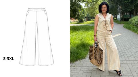 Wykrój PDF + Instrukcja szycia video Spodni ANGELA