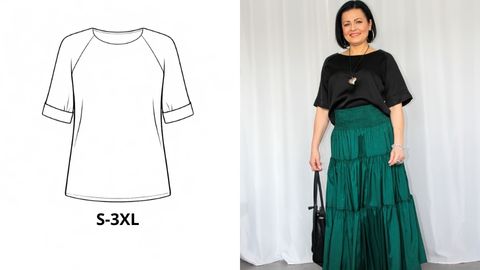 Wykrój PDF + Instrukcja szycia video bluzki VALENTYNA