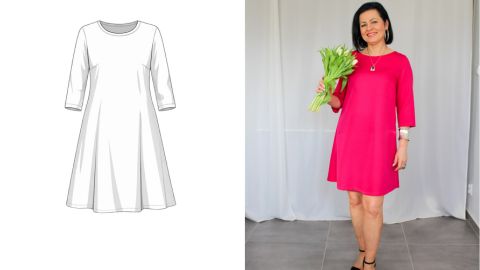 Wykrój PDF + Instrukcja szycia video sukienki VENICE