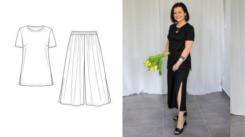 Wykrój PDF + Instrukcja szycia video kompletu AMALFI