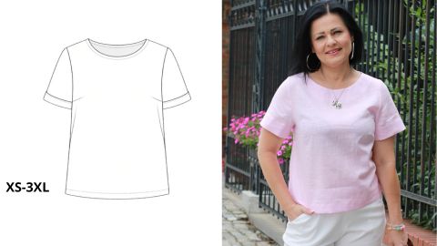 Wykrój PDF + Instrukcja szycia video bluzki ARIANA