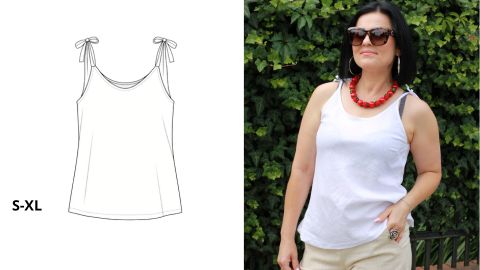 Wykrój PDF + Instrukcja szycia video topu FABLA