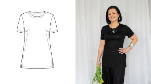 Wykrój PDF + Instrukcja szycia video bluzki AMALFI