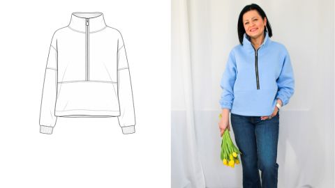 Wykrój PDF + Instrukcja szycia video bluzy BRESCIA