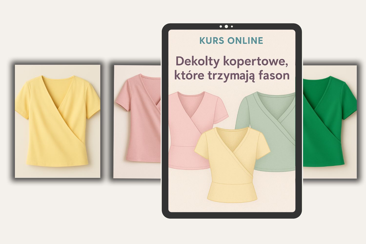 Dekolty kopertowe, które trzymają fason