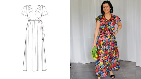 Wykrój PDF + Instrukcja szycia video sukienki KRETA