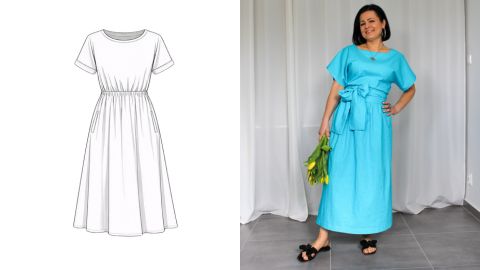 Wykrój PDF + Instrukcja szycia video sukienki MARBELLA