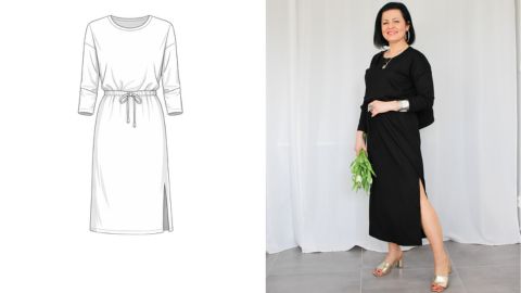 Wykrój PDF + Instrukcja szycia video sukienki PICCANTE