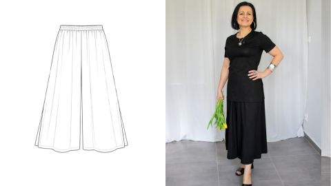 Wykrój PDF + Instrukcja szycia video spodni AMALFI