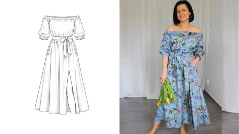 Wykrój PDF + Instrukcja szycia video sukienki TALI