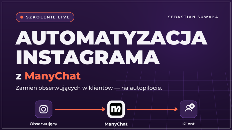 SZKOLENIE Live: Automatyzacja Instagrama z ManyChat – Zamień obserwujących w Klientów na autopilocie!