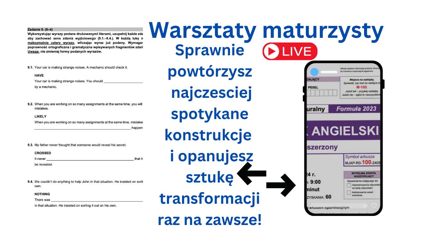 Odkryj Strategie na Zadanie 9 - Warsztaty Maturalne z Angielskiego (Rozszerzenie)