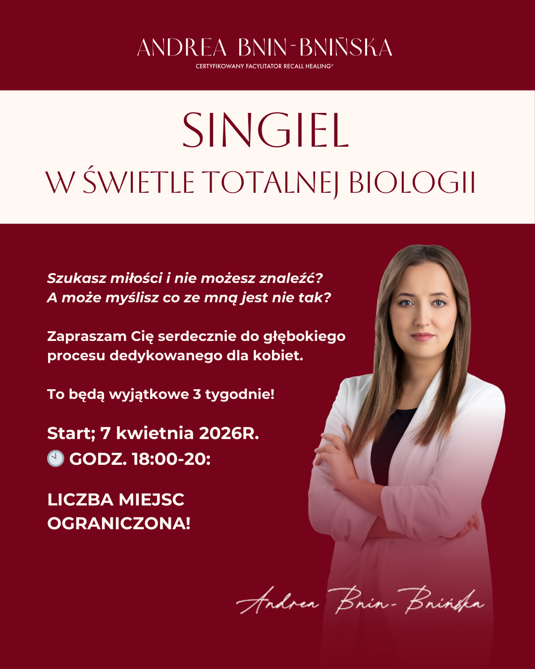 SINGIEL W TOTALNEJ BIOLOGII - WARSZTAT ONLINE DLA KOBIET
